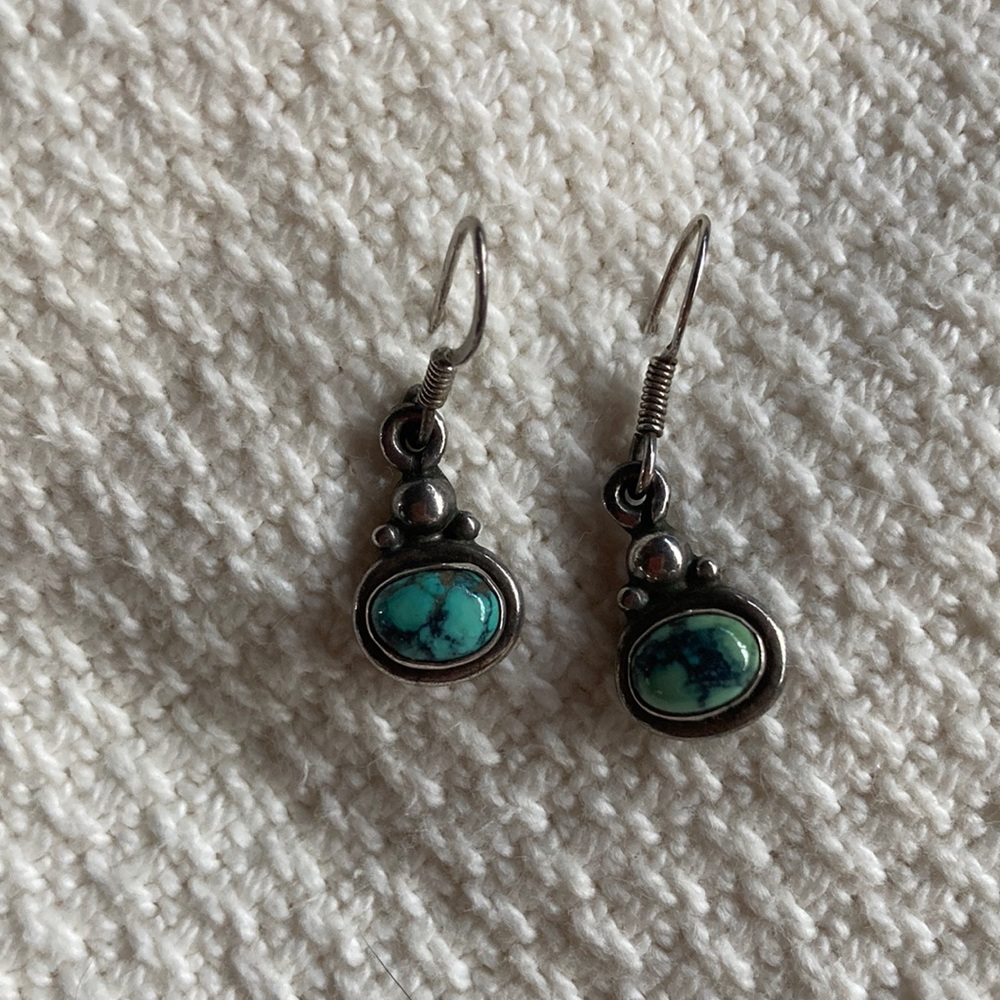 Sterling Silver Turquoise drop earrings